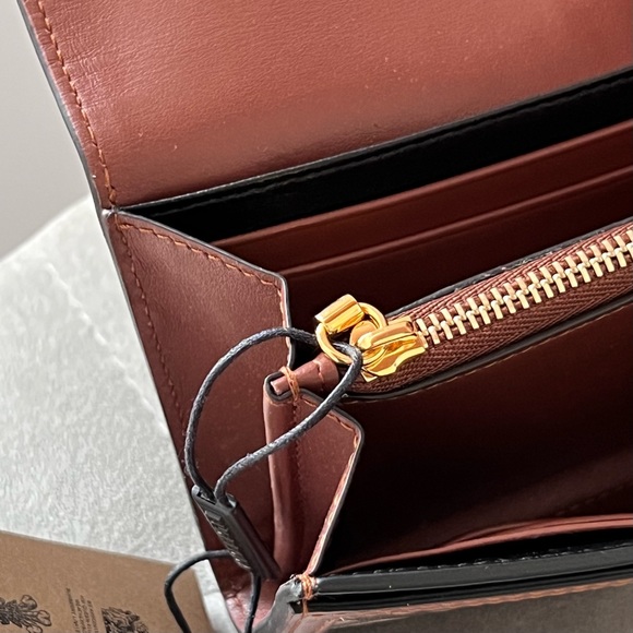 Burberry E-Canvas TB Monogram Stripe Continental Wallet In Bridle Brown - Picture 11 of 14